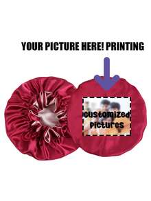 1 PC Customized Satin Bonnet With Your Picture /Photo Printed Two Tone Splicing Double Layer Hair Caps Sleeping Night Hats For Gift - Multicolor - View 6