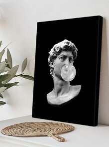 1pc, Pink And Black David Gum Poster Printing Canvas, Pink And Black Wall Arts Picture Canvas, College Girl Fashion Artwork, Suitable For Room Aesthetic Home Bedroom Home Decor, Optional Frame