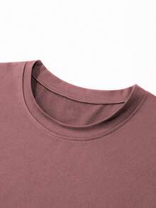 Set de 5 camisetas de manga corta de cuello redondo casual de color liso para hombre en verano - Multicolor - Ver 6