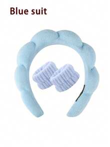 洗脸腕带、头带、海绵凌乱发髻发带、发饰套装 - 彩色 - 查看 12