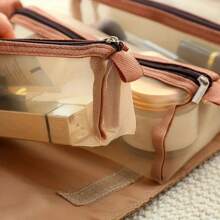 1pc Detachable 4-In-1 Makeup Bag, Multifunctional Foldable Mesh Net Bag, Portable Hanging Travel Organizer, Foldable Quick-Roll Cosmetic Bag, Multifunctional Makeup Bag, Women Foldable Travel Storage And Beauty Case For Women Storage Organizer Travel Essentials Back To School Dormitory Storage