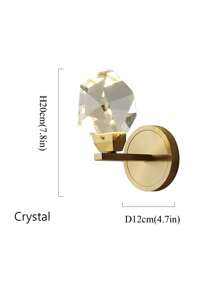 1PC Golden Crystal Wall Sconce, LED Crystal Wall Sconce For Bedroom/Living Room/Office/Coffee Shop Home Decorative Wall Sconces, Room Decorative Lighting
