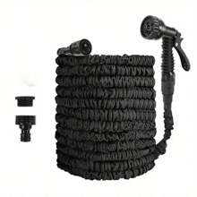1pc 25/50/75ft Expandable Garden Hose With 7-Function Shower Sprayer Set - Durable, Nozzle Attached Yard Watering & Irrigation Hose, Outdoor Use And Car Wash Hose High Pressure Water Gun - No Power Needed