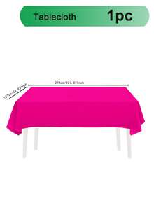 1pc Multicolored Disposable Plastic Tablecloth For Rectangular Tables, High-End Decorative Tablecloths, For Parties, Events And Weddings, Indoor And Outdoor, 53.93 X 107.87 Inches (Approx. 137.2 X 274.3 Cm), Plastic Tablecloth - Multicolor - View 14