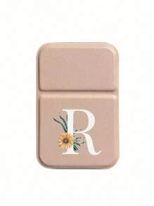 1pc Mini Piece Of Pink With White Letters, Sunflower Flowersfoldable Portable Makeup Mirror,Letters Of A-Z Makeup Mirror With Bracket, Travel Mirror, Beauty Products, Desktop Makeup Mirror, Rectangular Desktop Compact Mirror Foldable Small Minimalist Makeup Mirror, Travel Portable Makeup Mirror For Women's Gift - The Best Gift For Mom And Teacher