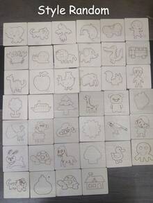 1套木制DIY绘画模板涂鸦开箱礼物