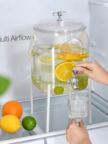 1pc Cold Water Bucket With Faucet, Beverage Dispenser, Lemon Fruit Tea Bucket, Juice Jar, Infused Liquor Bottle - Multicolor - View 2