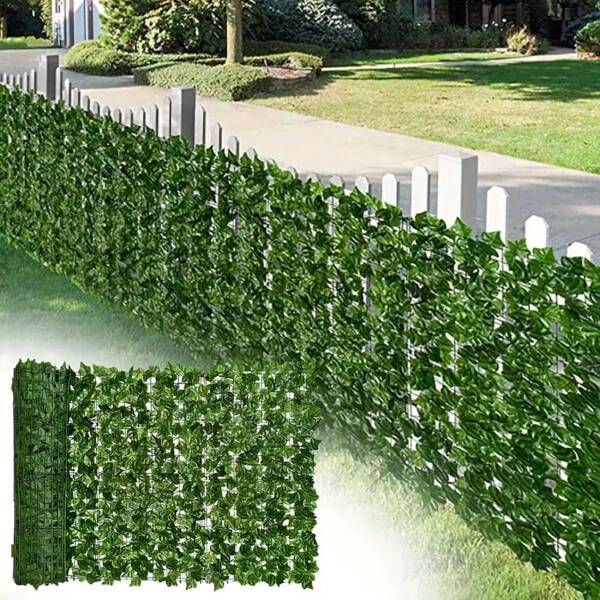 1pc Artificial Ivy Privacy Screen Fence - Luscious Green Artificial Ivy Leaves, Plastic Outdoor Green Plant, For Home And Garden Decor, Multi-Season Versatility, Ideal For Yard Privacy Screening