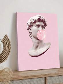 1pc, Pink And Black David Gum Poster Printing Canvas, Pink And Black Wall Arts Picture Canvas, College Girl Fashion Artwork, Suitable For Room Aesthetic Home Bedroom Home Decor, Optional Frame