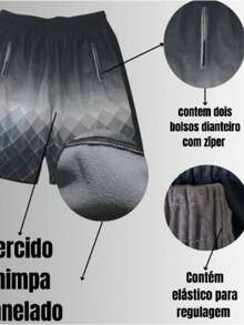 Chimpa Gym Men's Bermuda Kit Flannel With Zipper Pocket Sports Football / Men's Shorts - Negro - Ver 6