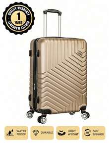 20-Inch Suitcase Carry-On Luggage, ABS Material, Expandable Design, Large Capacity, Multi-Color Options, Quality Assured, Waterproof, Scratch-Resistant, Silent Wheels, Password Lock, 1-Year Warranty, Suitable For Budget Airlines - Gold - View 2