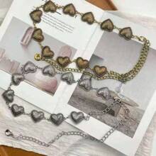 1pc Retro Engraved Heart Elegant Metal Waist Chain