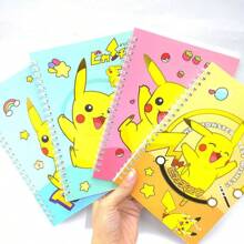 pokemon 2pcs Random Pokemon Pikachu Pet Small Notebook Notepad Loose-Leaf Coil Book Student Stationery Award Gift