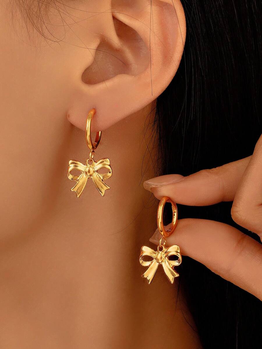 1pair Delicate Fashionable Elegant Sun & Moon Shaped Pendant Earrings