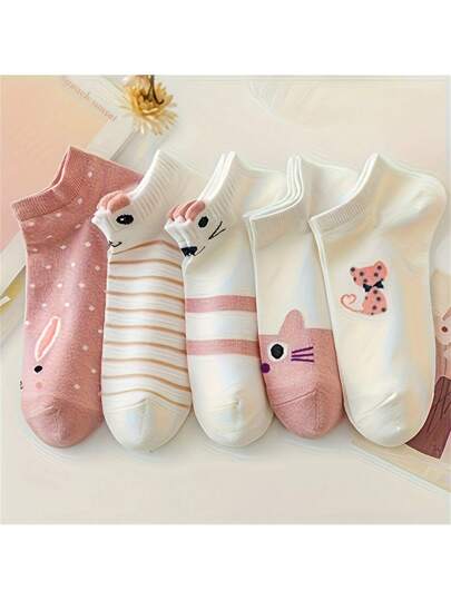 5 أزواج من جوارب الرياضة للنساء، جوارب قارب جميلة...