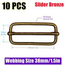 10Pcs/Pack Metal Adjustable Slide Buckles Tri-Glide Rectangle Adjuster Strap Slider For Backpack Clothing Hardware Accessories - Multicolor - View 32