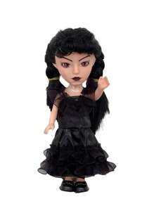 11.8-Inch 10-Inch Gothic Design Style Toy Black Doll Toys, Family Interactive Toy, Beautiful Evening Dress Princess Doll, Black Dress, Black High Heels, Classic Black Braid, Ideal Choice For Collectors And Party Decorations