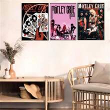 1 Pc Optional Frame Posters Wall Arts Pop Motley C-Crues Rock Poster Art Waterproof Paper Coffee House Bar Room Wall Decor ,Wall Art With Frame