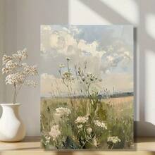 1pc Nghệ thuật treo tường phong cảnh đơn giản Cửa sổ phong cảnh xanh thiên nhiên Áp phích vải hiện đại, Trang trí phòng ngủ tại nhà Phòng khách Khung tùy chọn - Nhiều màu - Xem 16