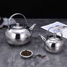 1 pièce Bouilloire sifflante en acier inoxydable, théière avec infuseur à thé, convient pour cuisinière électrique/à gaz, usage domestique et commercial, grande capacité (des rayures légères peuvent survenir lors de la production, sans affecter l'utilisation, ne pas acheter si vous en êtes préoccupé) Rentrée scolaire