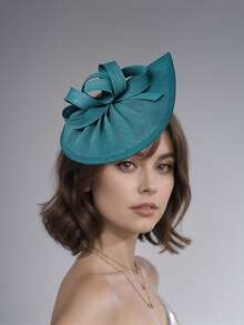 1 件女士迷人亚麻帽鸡尾酒发饰夹迷人蝴蝶结头带复古肯塔基德比迷人帽婚礼茶会帽迷你帽子小帽子迷你高顶礼帽迷你帽