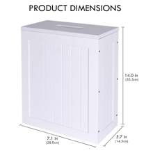 White/ Gery Bathroom Storage Cabinet, Side Cabinet With Reinforced Lid, 5.7'' X 7.1'' X 14'' Freestanding Bathroom Cabinet Entryway Cupboard Storage Organizer Unit Home Furniture Decor