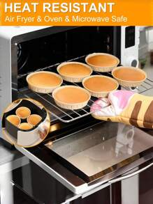50pcs Paper Baking Cake Baking Pan, Round Disposable Egg Tart Pan, Suitable For Cakes, Egg Tarts, Bread, Muffins, Snacks, Fruits For Family Restaurant DIY, Party, Graduation Season, Birthday, Wedding
