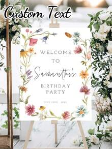 1pc - Customized Graduation Poster, Graduation Party Welcome Sign Template, Graduation Welcome Poster, Personalized Name Canvas Unframed Poster, Wild Flower Graduation Welcome Board, Memorial Wall Decor Poster, Modern Minimalist Graduation Welcome Poster, Artistic Customized Canvas Print Poster, Personalized, Unique Ideal Graduation Gift, Art Activity - Multicolor 1 - View 4