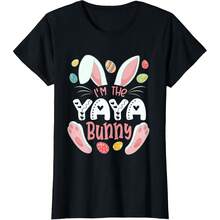 I'm The Yaya Bunny Mathing Family Easter Eggs Hunting T-Shirt - Black - View 1