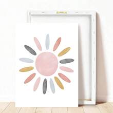 Bộ 3 tấm vải canvas in hình mặt trời, đám mây, cầu vồng màu hồng, áp phích in hình trái tim, mây, mưa theo phong cách Bohemian, trang trí tường phòng trò chơi hiện đại, trang trí mùa xuân, quà tặng lý tưởng cho phòng khách, phòng ngủ, lớp học, văn phòng tại nhà, hành lang, trang trí nhà cửa và phòng, không khung. - Nhiều màu - Xem 9