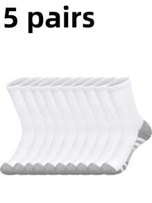 1/5/10/15/20 Pares de Meias Cano Alto Masculinas, Que Absorvem a Umidade, Resistentes a Odores, Respiráveis para Homens e Mulheres, Adequadas para Uso Diário, Corrida, Exercícios, Jogos com Bola, Ciclismo, Verão