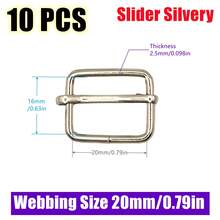 10Pcs/Pack Metal Adjustable Slide Buckles Tri-Glide Rectangle Adjuster Strap Slider For Backpack Clothing Hardware Accessories - Multicolor - View 29