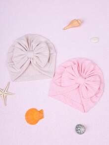 8 sombreros lindos de colores de caramelo para todas las estaciones, gorro con diadema bordada con adorno de lazo, adecuado para bebés de 1 a 12 meses, diadema para bebés recién nacidos niñas y niños, tejido elástico cosido a mano, decoración linda para productos de bebé - Multicolor - Ver 10