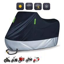 Protective Cover 245*105*125cm Waterproof Motorcycle Cover UV/Rain Protection Color Motorcycle Covers - Black Silver - View 1
