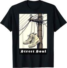 Camiseta gráfica casual y genial con inspiración en grafiti de vestuario urbano - Negro - Ver 1