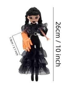 11.8-Inch 10-Inch Gothic Design Style Toy Black Doll Toys, Family Interactive Toy, Beautiful Evening Dress Princess Doll, Black Dress, Black High Heels, Classic Black Braid, Ideal Choice For Collectors And Party Decorations
