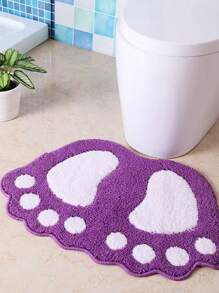 1pc Creative Shaped Foot Pad, Flat Non-Slip Absorbent Carpet For Entryway, Bedroom, Bathroom, Universal Washable Portable Floor Mat, Great Gift For Mother's Day, Birthday, Back To School, Graduation, Wedding Room Decor Bathroom Accessories