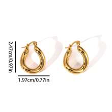 1 Paar einzigartige verdrehte Edelstahl Ohrringe, minimalistisch eleganter Luxus Modeschmuck für Frauen