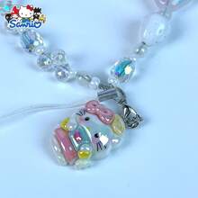 Sanrio 1 szt. Uroczy pasek na telefon Hello Kitty; Kolorowy pasek na telefon My Melody; Uroczy akcesorium do telefonu w stylu Kuromi, portfel, wisiorek do plecaka, najlepszy prezent na Dzień Matki