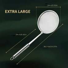 1pc Cuchara de espumadera de grasa, espumadera de malla fina de acero inoxidable, cuchara coladora para remover grasa, grasa y espuma, herramientas de cocina - Plateado - Ver 2