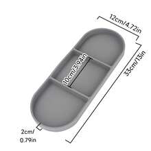 Multifunctional Silicone Divided Storage Tray, Bathroom Kitchen Organizer Tray, Living Room Vanity Keys Cosmetics Storage Tray - Black - View 6