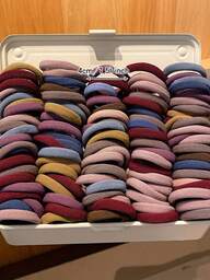 100/50 piezas Cuerda elástica para el cabello con anillos de verduras, sin costuras, no daña el cabello, banda de cuero negra, diadema, anillo de toalla, banda de goma duradera y antideslizante para el cabello