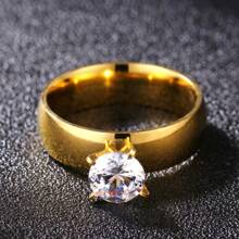 2 piezas Anillos de pareja de acero inoxidable chapados en oro de 18K con circonita cúbica, regalos elegantes de anillos de pareja para cumpleaños/boda