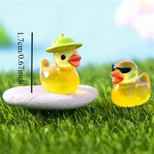 10/20/30/50/80Pcs Mini Resin Duck, Luminous Glow In The Dark Tiny Figures Duck Funny Miniature Resin Figurines Duck Small Cartoon Character Duck For Home Car Office Decor Teenager Party Favors(Random Color) - Multicolor - View 7