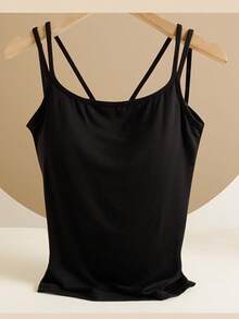 2pcs/Set Sexy Backless Camisole With Built-In Padded Bra For Women, Sleeveless Crop Tank Tops - Multicolor - View 5