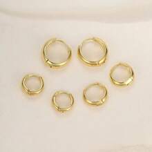 3 pares de aretes aros de cobre de aleación con diseños geométricos minimalistas de círculo y pentágono, uso diario para mujeres