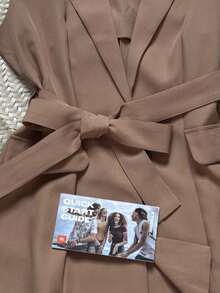 Women's Solid Color Vest With Belt - Caqui - Ver 3