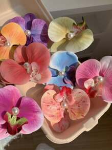 1 Stück Haarclip für Frauen mit Phalaenopsis-Motiv, ideal für Fotoshooting, Haarclips für Strandurlaub, Haarschmuck und Kopfschmuck-Haarklammern, Haarspangen