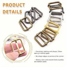 10Pcs/Pack Metal Adjustable Slide Buckles Tri-Glide Rectangle Adjuster Strap Slider For Backpack Clothing Hardware Accessories - Multicolor - View 6
