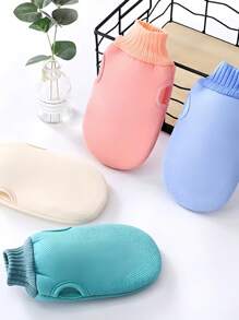2 Pieces Of Exfoliating Body Scrub Gloves, Dead Skin Removal Gloves, Double-Sided Body Cleansing Tools For SPA Foam Massage, Exfoliating Towel, Reusable Gloves, Suitable For Spa, Massage And Body Scrub, Body Scrub, Remove Dead Skin And Facial Massager, Green, Pink And Blue, Bag, Organizer, Storage.